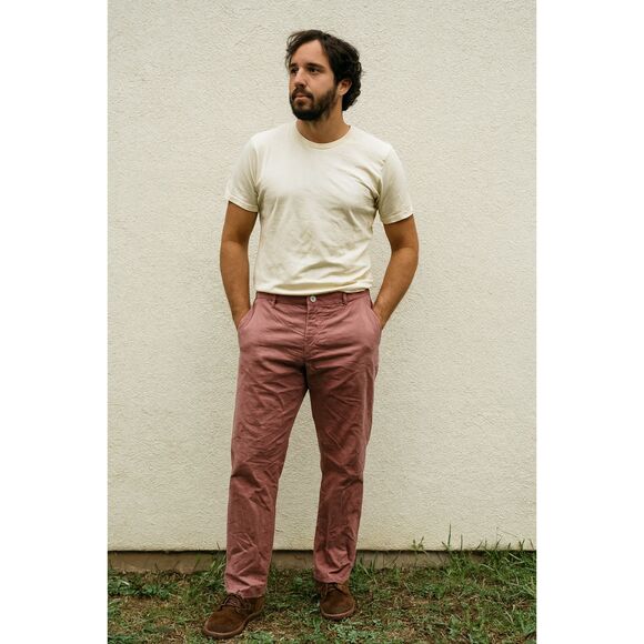 esby Brown 100% Cotton Casual Chino Pants TrousersMens Size 32